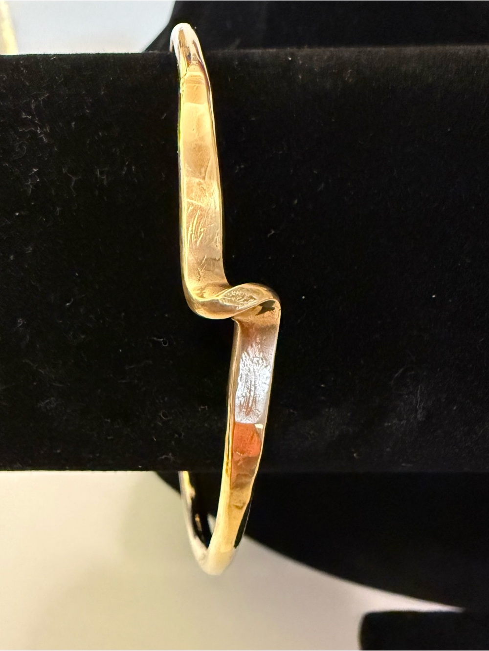 Hand Made Solid BrassSculpted Wave Women's Bangle Bracelet Adjustable
